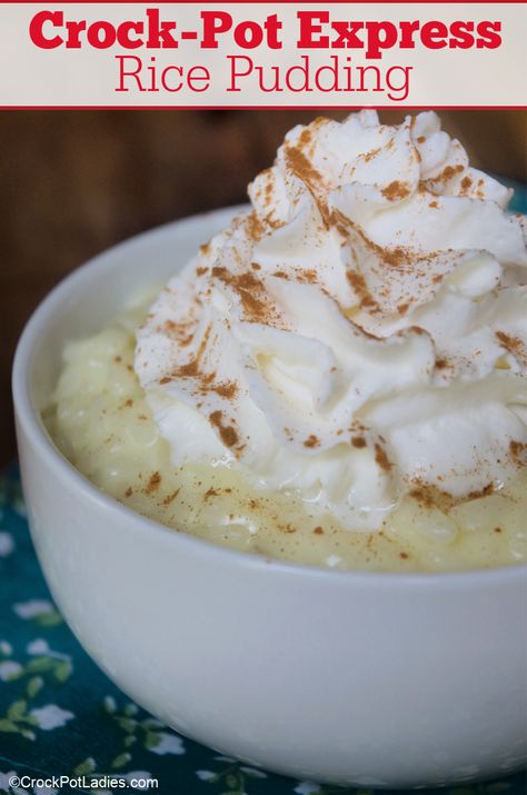 Crock Pot Rice Pudding Slow Cooker, Crock Pot Rice Pudding, Creamiest Rice Pudding Recipe, Rice In Crockpot, Rice Puddings, Crockpot Desserts, Crockpot Express, Comfort Food Desserts, Rice Pudding Recipes