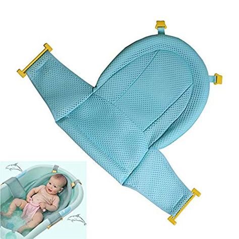 âˆšExcellent Helper for Parents: It keep your little one safe and comfortable during the bath time. -- Continue to the product at the image link. (As an Amazon Associate I earn from qualifying purchases) Blue Bathtub, Baby Knee Pads, Bath Support, Baby Net, Baby Bath Seat, Tub Sizes, Baby Hammock, Newborn Bath, Bath Seats