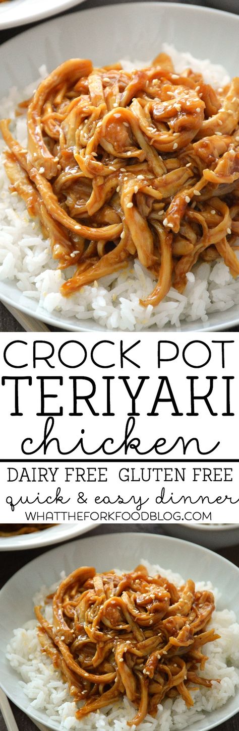 Crock Pot Teriyaki Chicken from What The Fork Food Blog | @WhatTheForkBlog | whattheforkfoodblog.com Crock Pot Teriyaki Chicken, Teriyaki Chicken Crock Pot, What The Fork, Keto Kitchen, Chicken Teriyaki Recipe, Chicken Teriyaki, Quick Easy Dinner, Crock Pot Slow Cooker, Chicken Alfredo