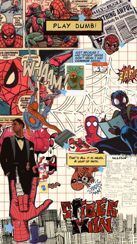 I Love Miles Morales, Comic Book Background, Spiderman Poster, Miles Spiderman, Spiderman Theme, Vaporwave Wallpaper, Y2k Posters, Wallpaper Wa, Spiderman Art Sketch