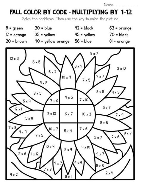 Color By Number Printable Free, Multiplication Coloring Worksheets, Multiplication Color By Number, Multiplication And Division Practice, Free Math Printables, Color By Number Printable, 4th Grade Math Worksheets, School Study Ideas, Kindergarten Coloring Pages