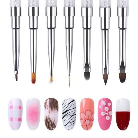 Nail Pen, Nail Techniques, Nagel Tips, Nail Art Designs Diy, Professional Nail Art, Nail Art Designs Videos, Art Brush, Pearl Nails, Uv Nails