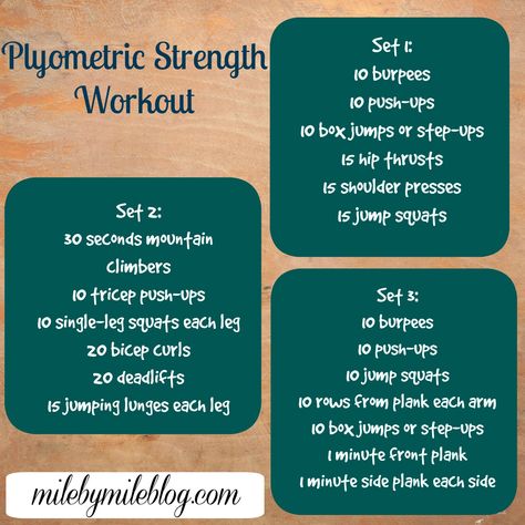 Plyometric Strength Workout for Runners Plyo Workouts, Exercises For Runners, Burpee Workout, Runners Workout, Strength Training For Runners, Strength Workouts, Basketball Tricks, Plyometric Workout, Gym Buddy