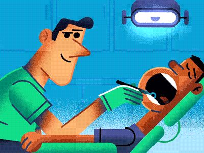 Dentist Gif 1 by Kyle Jones - Dribbble Dentist Animation, Dentist Cartoon, Dental Animation, Student Apps, Dental Fun, Dental Emergency, Dental School, Best Dentist, Dental Problems