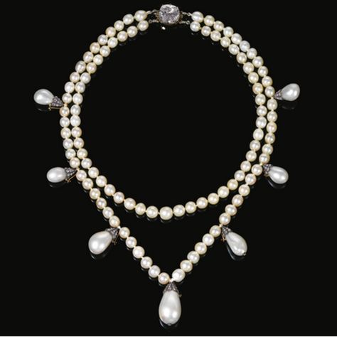 Empress Josephine, Queen Of Sweden, Pearl And Diamond Necklace, Pearl Strand, International Jewelry, Chanel Earrings, Coral Jewelry, Royal Jewels, Royal Jewelry