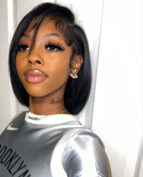 Short Hairstyle Black Women Natural, Natural Hair Bob Cut, Weave Wig, Natural Hair Bob, Hair Bobs, Pressed Natural Hair, Girly Tingz, Brazilian Weave, Silk Press Natural Hair