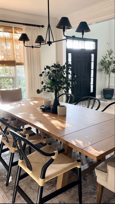 6 Ft Dining Room Table, Entryway Into Dining Room, Murphy Bookcase Door, Skogsta Dining Table, Murphy Bookcase, Dining Table Trends, Dining Room Table For 8, 10 Seat Dining Table, Organic Home Design