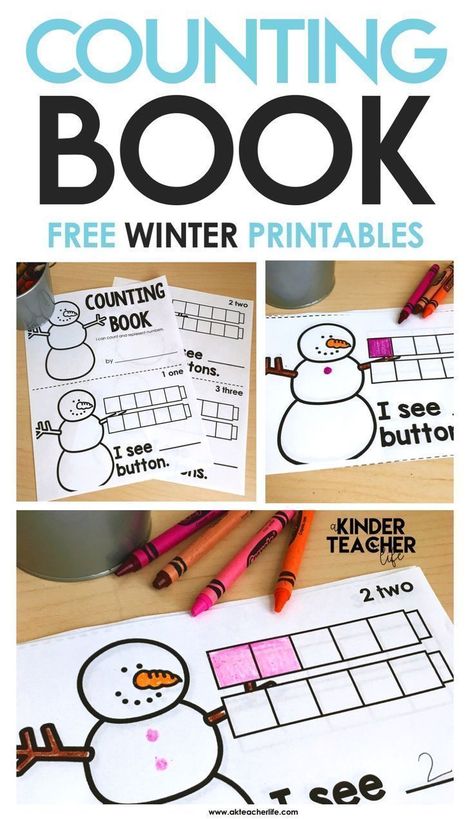 Kindergarten Tutoring, Snowman Counting, Winter Centers, Winter Printables Free, Winter Classroom Activities, Class Books, Sets Math, Kindergarten Special Education, Winter Unit