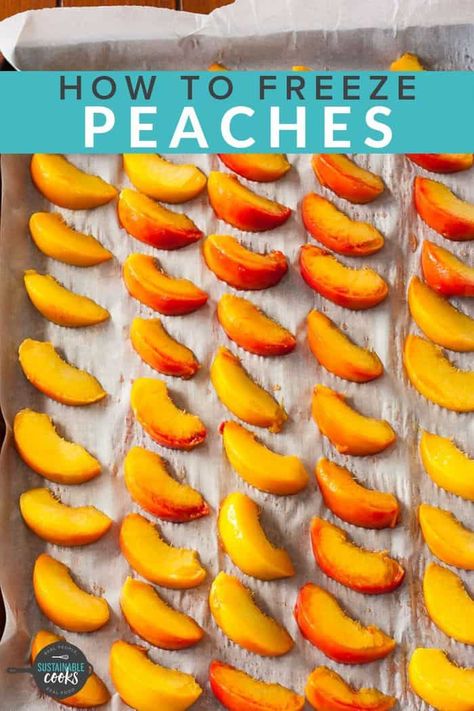 Learn all the tips and tricks for Freezing Peaches to stock your freezer with the star of summer fruit. Learning how to freeze peaches is a great way to preserve this delicious crop without needing any special equipment. Freezing fresh peaches is so easy and can be done without sugar, which makes them great to use for cobblers or smoothies. #freezingpeaches #freezingfruit #foodpreservation Easy Way To Freeze Peaches, How To Freeze Peaches, Freezing Fresh Peaches, Freezing Produce, Freezer Jams, Freezing Peaches, Peaches Recipes, Freezing Recipes, Preserving Fruit