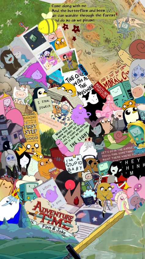 Matching Phone Wallpapers, Wallpapers Collage, Time Collage, Adveture Time, Adventure Time Wallpaper, Adventure Time Cartoon, Vampire Queen, Everything Stays, Bad Jokes