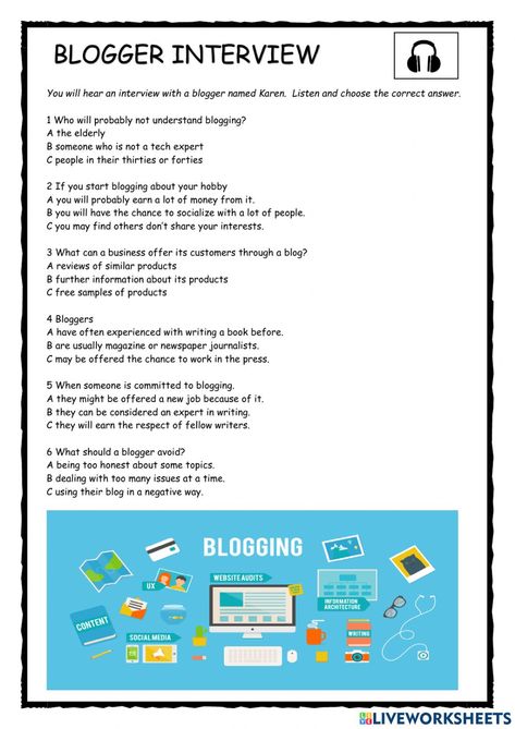 Social media online worksheet for B1. You can do the exercises online or download the worksheet as pdf. Social Media Worksheet, Listening Worksheet, The Worksheet, Business Offer, English As A Second Language (esl), English As A Second Language, School Subjects, Online Workouts, Google Classroom