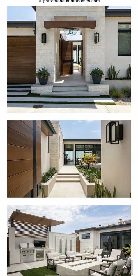 Modern Meditteranean House Exterior, Boho Modern Exterior House, Modern Organic Exterior Design, Modern Texas Home Exterior, Desert Modern Exterior, Modern Limestone Exterior, Small Modern Mediterranean Homes, Modern California Home Exterior, Modern Mexico House