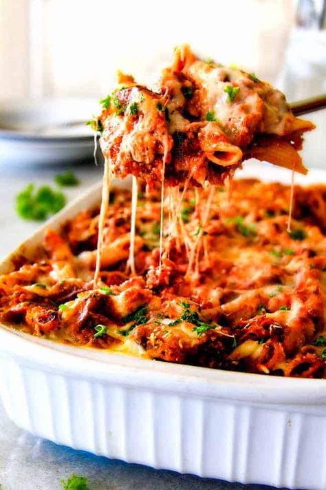 Cheesy Million Dollar Baked Penne (or Baked Ziti) - Carlsbad Cravings