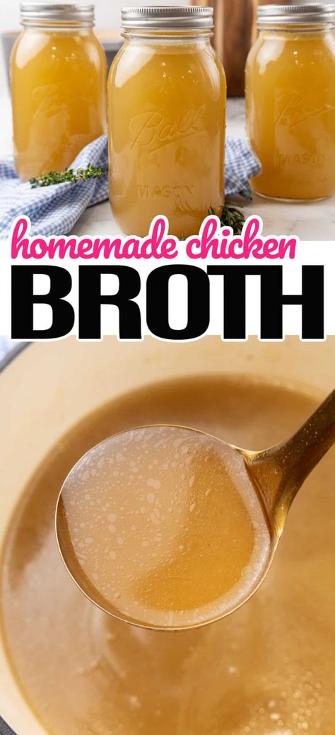 Full-on flavor that’s far superior to store-bought, this spectacular Homemade Chicken Broth recipe will simplify your soup making all winter! Canning Chicken Broth, Chicken Broth Recipe, Canning Chicken, Bbq Chicken Dip, Freezing Chicken, Homemade Chicken Broth, Soup Making, Yummy Dinner Ideas, Chicken Broth Recipes