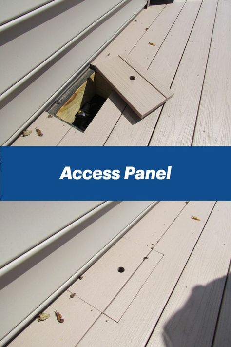 Deck Access Panel, Trek Deck, Backyard Improvements, Outdoor Improvements, Remove Water Stains, Vinyl Deck, Access Panel, Access Panels, Under Decks