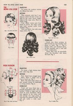 70’s Hair, 1970s Hairstyles, Vintage Hairstyles Tutorial, 1960s Hair, Vintage Curls, 60s Hair, 70s Hair, Hair Patterns, Retro Hair