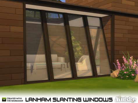 This set has several slanting windows that matches the skylights, you can use… Sims 4 Windows Cc, The Sims 4 Pc, Sims 4 Bedroom, Sims 4 House Design, Casas The Sims 4, Sims Building, Sims Games, Sims House Design, Sims 4 Mm