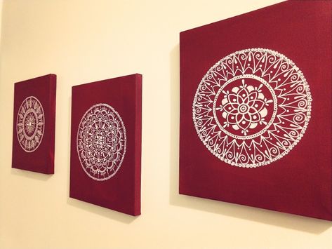 Mandala On Canvas Acrylics, Canvas Indian Art, Mandala Canvas Painting, Mandala On Canvas, Rajasthani Painting, Pen Painting, Home Entryway, Sketches Doodles, Art Sketches Doodles