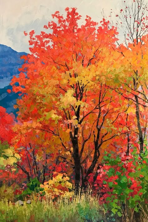 Douglas Aagard, 자작나무 그림, Fall Canvas Painting, Abstract Tree Painting, Acrylic Painting Flowers, Female Art Painting, Landscape Art Painting, 수채화 그림, Canadian Art