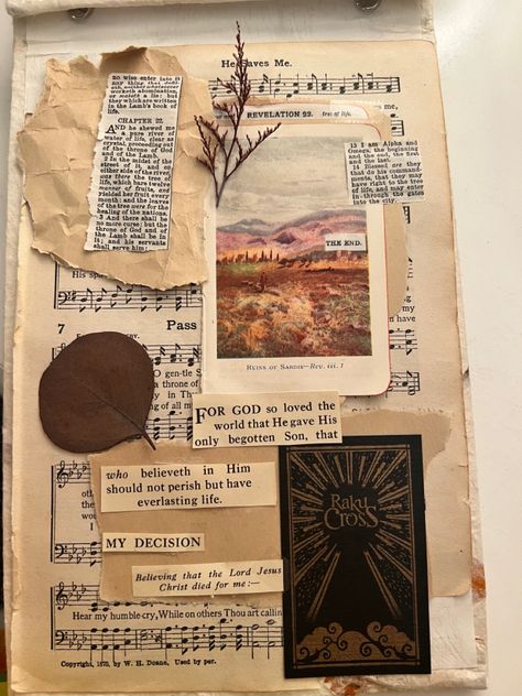 Christian Scrapbooking Ideas, Vintage Bible Aesthetic, Christian Junk Journal, Christian Collage Art, Christian Junk Journal Ideas, Bible Junk Journaling, Christian Scrapbook Ideas, Bible Scrapbooking Ideas, Goblin Journal