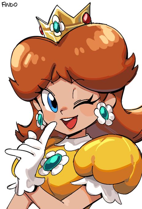 FINDO (@findoland) / Twitter Mario Princess Daisy, Harmonie Mario, Luigi And Daisy, Daisy Drawing, Super Princess Peach, Super Mario Princess, Super Princess, Peach Mario, Mario Fan Art