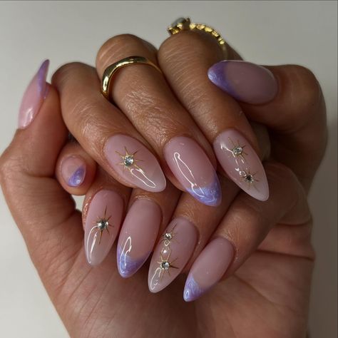 Rapunzel💜✨ • • • • #nailsxkay #nailsnailsnails #apresnails #gelx #gelxnails #prettynails #trendynails #naildesign #nailart #nailextentions #bombnails #cutenails #nailinspo #pinterestnails #trendynails #explore #explorepage #scvnails #calinails #LAnails #summernails #nailsofinstagram #starnails #purplenails #pearlnails #swirlnails #crystalnails #lavander #demure Asian Nails Purple, Purple Nails For Hoco, Princess Nails Almond, Sagittarius Inspired Nails, Taylor Swift Nail Ideas Speak Now, Tangled Acrylic Nails, Euphoria Themed Nails, Purple Inspired Nails, Tangled Nails Ideas