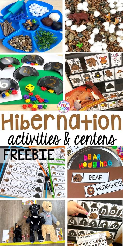 Hibernation Vs Migration Preschool, Eyfs Hibernation Activities, Hibernation Games Preschool, Winter Hibernation Preschool Crafts, Hibernating Animals Preschool Crafts, Animals That Hibernate Preschool, Hibernation Dramatic Play, Habitat Activities Preschool, Preschool Hibernation Theme