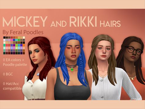 feralpoodles' Mickey Hair Ts4 Maxis Match Cc, Anna Hair, Cc Shopping, Maxis Match Cc, Sims 4 Mm Cc, Sims 4 Mm, The Sims 4 Download, Sims Hair, Sims 4 Cas