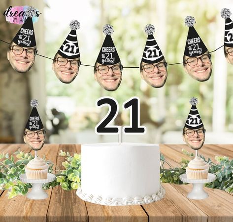 Personalized Photo Banner Face Banner Photo Birthday Banner | Etsy Birthday Banner Photo, Banner Online, Fall Birthday Parties, Birthday Photo Banner, Party Topper, Hanging Hats, Banner Photo, Photo Birthday, Monthly Photos