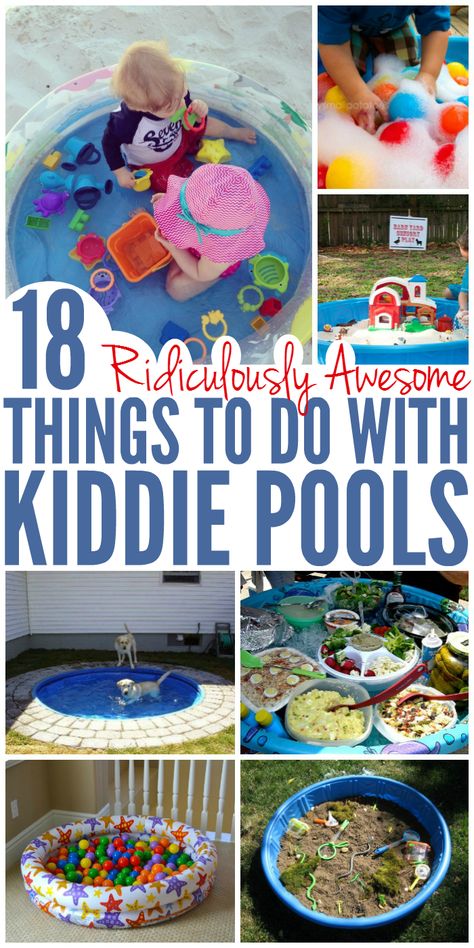 Have your children outgrown the kiddie pool? Not sure what to do with one that's worn out? Try these kiddie pool hacks and diys to get even more use out of it! Pool Hacks, Kiddie Pool, Toddler Snacks, Toddler Play, Backyard For Kids, Kids Discover, Toddler Fun, Summer Activities For Kids, Glue Sticks