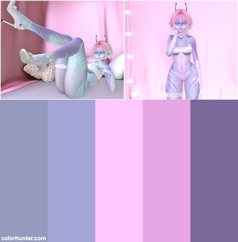 Never Trust Alien Girls Color Scheme from colorhunter.com Alien Skin Color Palette, Alien Colour Palette, Baddie Color Palette, Alien Color Palette, Alien Girl Aesthetic, Shopping Web, Anime Alien, Skin Palette, Purple Alien