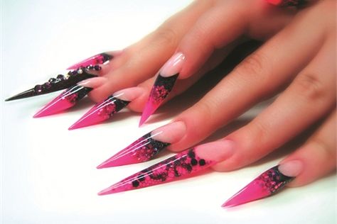 Stunning Stilettos by Igor Jovic - Style - NAILS Magazine Stilleto Nails Designs, Long Stiletto Nails, Edge Nails, Stiletto Nail Art, Diva Nails, Exotic Nails, Nails Polish, Glam Nails, Acrylic Nail Art