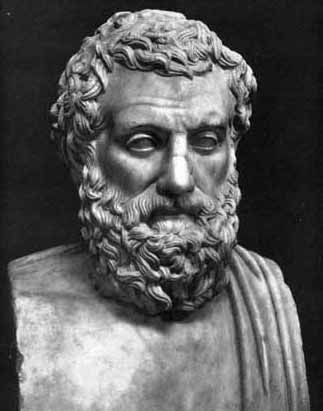 1. By the 6th century BC, Thespis, a priest of Dionysus, brings in an new element, which is often referred to as the birth of the theater. By engaging in dialogue with the chorus, he becomes the very first actor, and changes the idea of theater for centuries to come. - AL Greek Statues, Ancient Greek Art, Greek Philosophers, Roman Sculpture, Greek Art, Portrait Sculpture, Philosophers, Ancient Greece, Ancient History