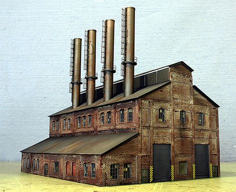 N Scale Buildings, Steel Factory, San Myshuno, N Scale Model Trains, Scale Model Building, Factory Architecture, Steel Mill, Factory Building, Industrial Architecture