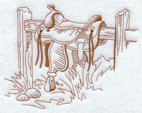 Old West Quick-Stitch Saddle design (E4225) from www.Emblibrary.com Pyrography Patterns, Wood Burning Crafts, Wood Burning Patterns, Quick Stitch, Cowboy Art, Embroidery Patterns Vintage, Learn Embroidery, Western Design, Free Machine Embroidery Designs