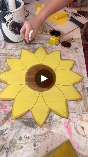 1.8K views · 52 reactions | #HOBBYLOBBY sign blank! How cute is this sunflower? This is one of my favorite blanks from hobby lobby! It’s thicker than they usually are. I had 3 of... | By Painted by Mandy | Facebook Sunflower Signs Diy, Sunflower Crafts, Wood Yard Art, Crafts Room, Diy Picture Frames, Diy Crafts Room Decor, Sunflower Painting, Wooden Flowers, Wood Patterns