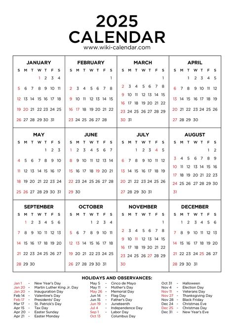 2025 Calendar Printable with Holidays Undated Calendar Printables Free, 2025 Printable Calendar Free, Calendar 2025 Free Printable, 2025 Calendar Printable Free, 2023 Calendar Printable, Calender Printables, Yearly Calendar Template, Printable Yearly Calendar, Free Printable Calendar Templates