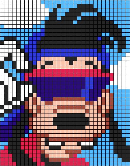 Character Alpha Pattern, Weezer Pixel Art, 90s Perler Beads, 30x30 Pixel Art Grid, Cartoon Pixel Art Grid, Nerdy Pixel Art, Big Pixel Art Grid, Disney Alpha Patterns, Big Pixel Art