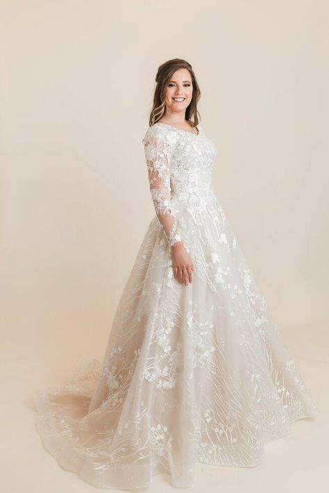 Modest Wedding Dresses Plus Size Lds, Modest Whimsical Wedding Dress, Sparkly Modest Wedding Dress, Modest Wedding Dresses With Sleeves Lace, Plus Size Modest Wedding Dresses, Modest Plus Size Wedding Dress, Dark Academia Wedding Dress, Mormon Wedding Dresses, Modest Dress Designs