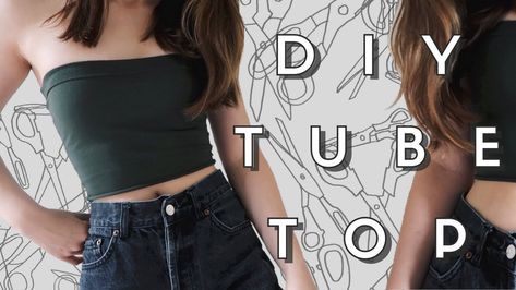 Diy Tube Top, Diy Workout Shirt, Thrifted Diy, Easy Diy Fashion, Tube Top Outfits, Diy Fashion Trends, Diy Workout, Diy Fashion Clothing, Eyes Model