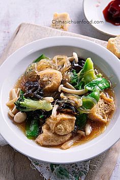 Chinese Food Recipes Soup, Buddha's Delight Recipe, Chinese Vegetables Recipes, Chinese Vegetable Soup, Buddha's Delight, Sichuan Food, Chinese Dinner, Cantonese Cuisine, Chinese Vegetables