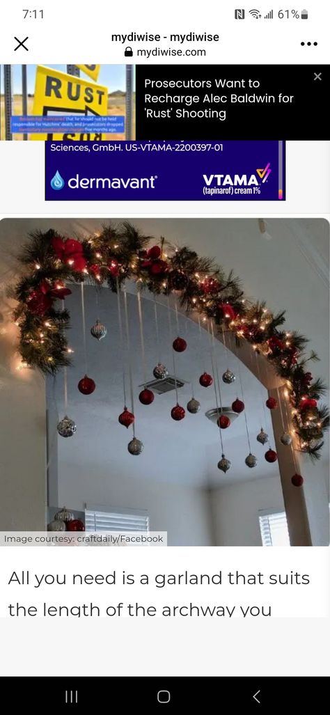 Garland Archway, Ribbon Garland, Easy Christmas Decorations, Paper Garland, Christmas Decorations To Make, Christmas Garland, Simple Christmas, High Ceiling, All You Need Is