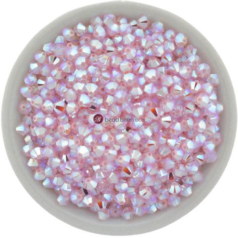 24 Rose Water Opal AB2X 3mm Swarovski Crystal 5328 by CraftBistro Rose Water Opal, Water Opal, Pink Ballerina, Rose Water, Bead Crafts, Loose Beads, Holiday Joy, Swarovski Crystal, Swarovski Crystals