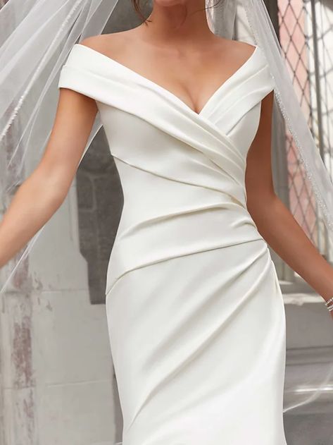 Wedding Dresses Mermaid Trumpet, Formal Wedding Dresses, Wedding Dresses Off Shoulder, Mermaid Wedding Dress With Sleeves, Mermaid Trumpet Wedding Dresses, Dresses Off Shoulder, Satin Bridal Gowns, Cheap Wedding Dresses Online, Trumpet Wedding Dress