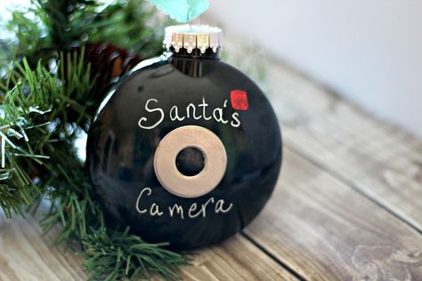 Santa Cam Ornament, Clear Plastic Ornaments, Boyfriend Boyfriend, Elf On Shelf, Elf Shelf, Basket Christmas, Santa Cam, Boyfriend Christmas, Baby Christmas Ornaments