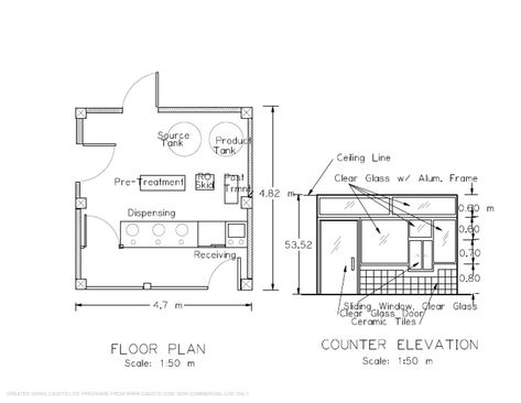 Sample Water Refilling Station Floor Plan.pdf - docshare.tips Water Refilling Station Design, Water Refilling Station, Pool Maintenance Checklist, Refilling Station, Interior Design Philippines, Civil Engineering Books, Business Plan Infographic, Gym House, 20x40 House Plans