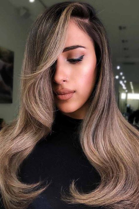 Hair Color - Sandy Beige Balayage #brunette #balayage Beige Balayage Brunette, Sandy Beige Balayage, Smokey Beige Hair, Strawberry Blonde Hair Ombre, Beige Balayage, Rose Blonde Hair, Icy Blonde Hair Color, Hair Color 2017, Blond Beige