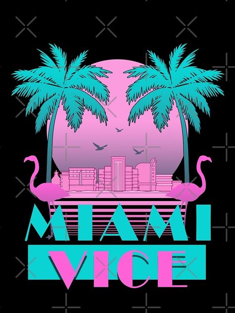 "Miami Vice - Retro 80s Design" A-Line Dress by KelsoBob | Redbubble Miami Vice Party Outfit 80s Fashion, Miami Beach Party Outfit, Gta Miami Vice, Miami Vice Birthday Party Theme, Miami Beach Theme Party, Miami Vice Logo, Miami Vibes Party, Miami Vice Party Decorations, 80s Beach Party