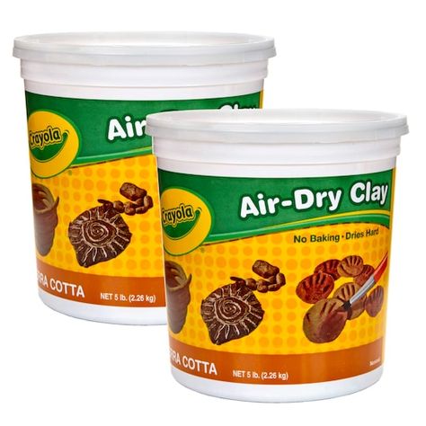 Shop Crayola® 5lbs. Terra Cotta Air-Dry Clay Tub, 2ct. at Michaels. com. Smoother, finer, and more moldable than traditional clay, Crayola Air Dry Clay softens with just a few drops of water. Smoother, finer, and more moldable than traditional clay, Crayola Air Dry Clay softens with just a few drops of water. Simply add water to the clay, let the excess evaporate, and begin molding to create an original sculpture. With Air Dry Clay, kids can create a huge range of different products using all th Crayola Air Dry Clay, Air Dry Modeling Clay, Modeling Dough, Air Clay, Baking Clay, Fairy Furniture, Diy Upcycling, Modeling Clay, Sculpting Clay