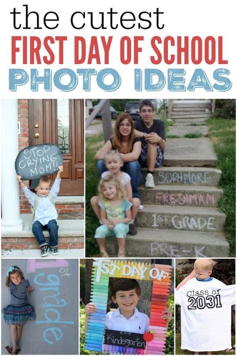 Here are 10 fun first day of school picture ideas. These first day of school picture ideas are perfect for back to school. Try one of them this year! #onecrazymom #firstdayofschool #backtoschool #schoolpictures First Day Of School Pictures Ideas, First Day Of School Photoshoot, Photo Classe, School Picture Ideas, School Photo Ideas, 1st Day Of School Pictures, First Day Of School Photo, School Photoshoot, Kindergarten Pictures